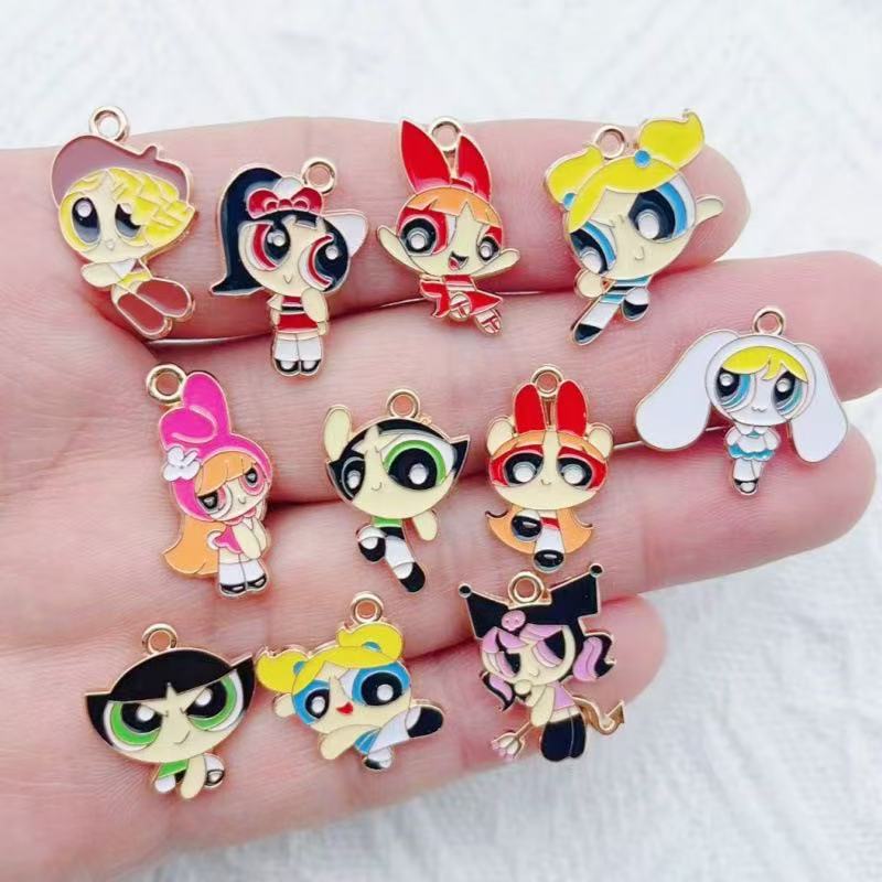 Party Games Game - 10pcs Alloy Oil-Dripping Cartoon Girl Pendant,