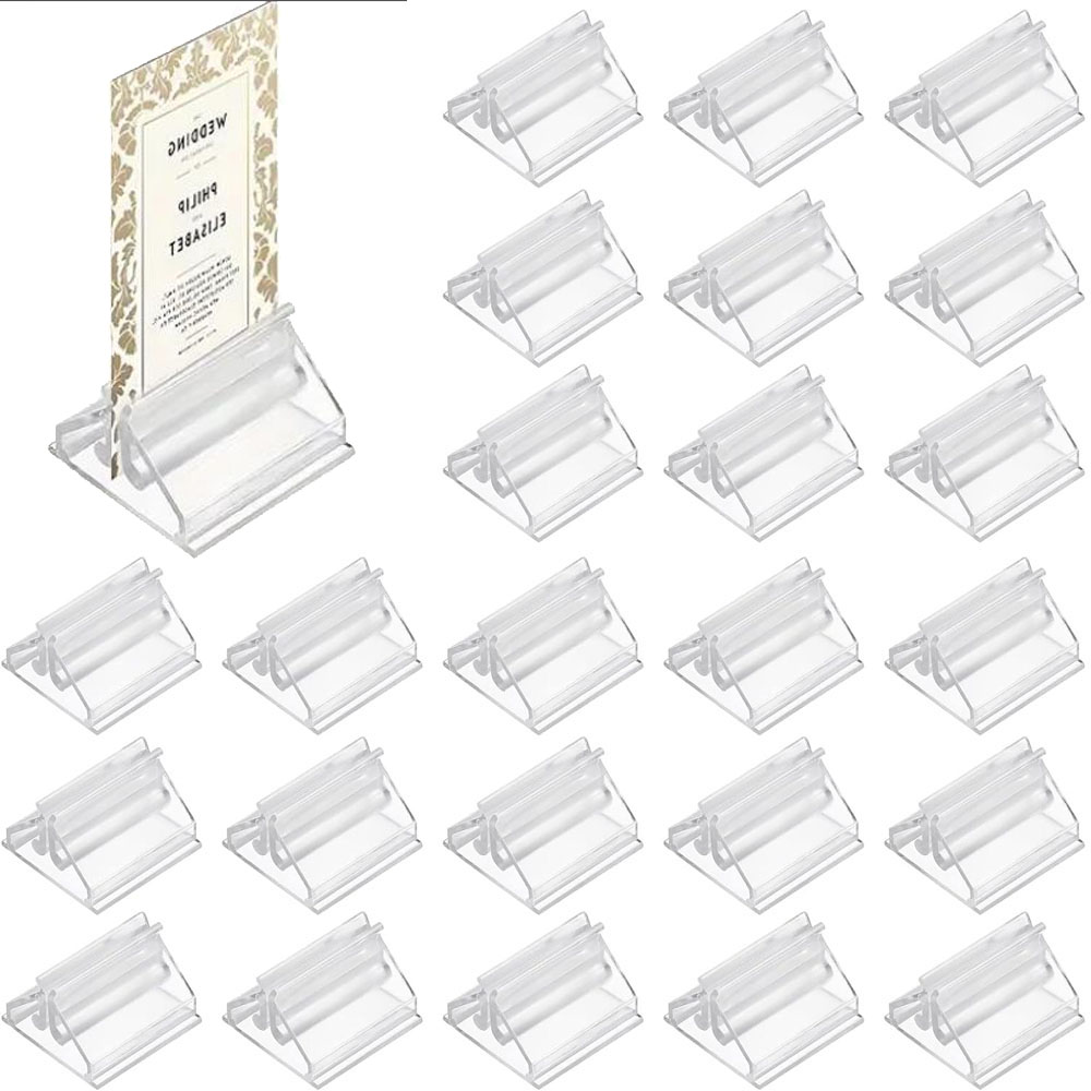 Party Games App - 12/24/48Pcs Mini Clear Stands Place Card