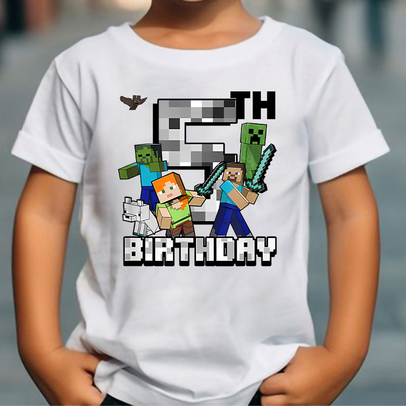 Cartoon Cute Minecrafted T-shi - Party Games Minecraft recension och pris