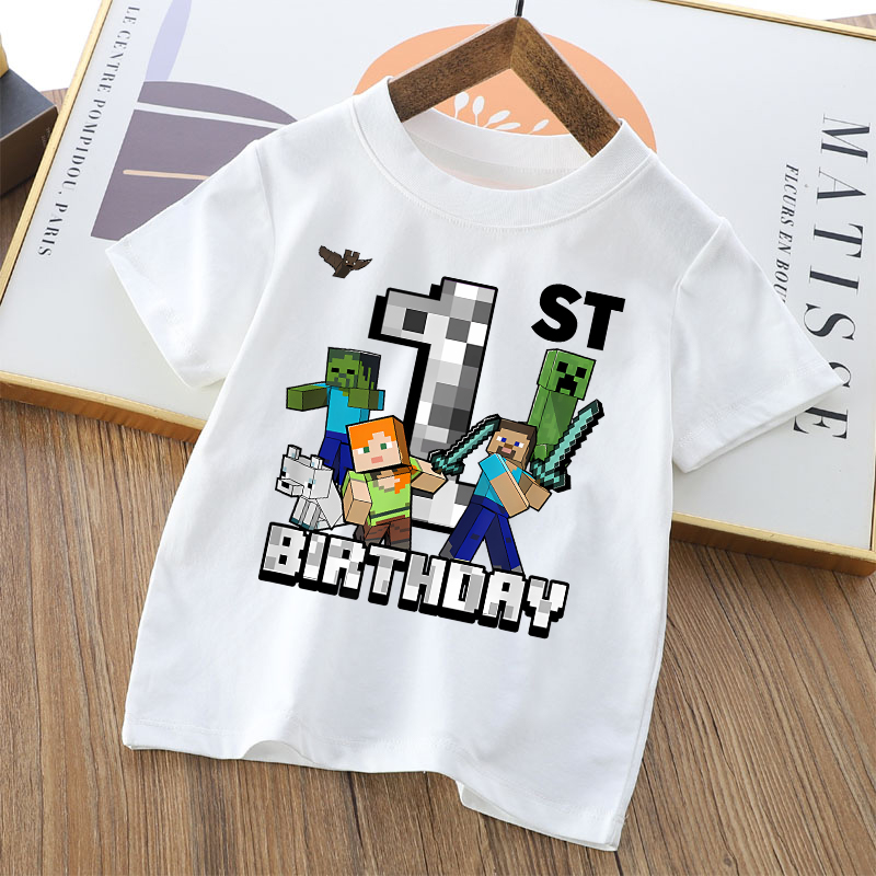Cartoon Cute Minecrafted T-shi - Party Games Minecraft recension och pris