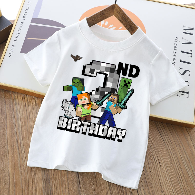Cartoon Cute Minecrafted T-shi - Party Games Minecraft recension och pris