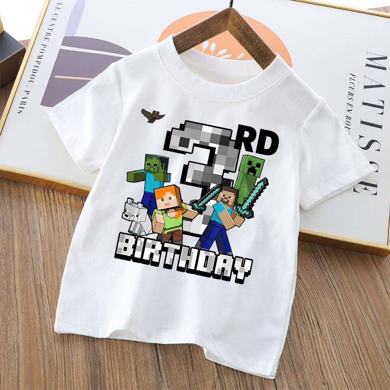 Cartoon Cute Minecrafted T-shi - Party Games Minecraft recension och pris