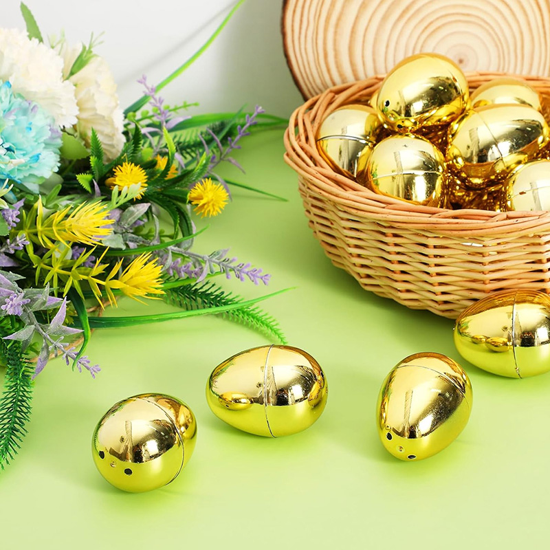 6-24Pcs Golden Easter Eggs Pla - Party Games Egg recension och pris